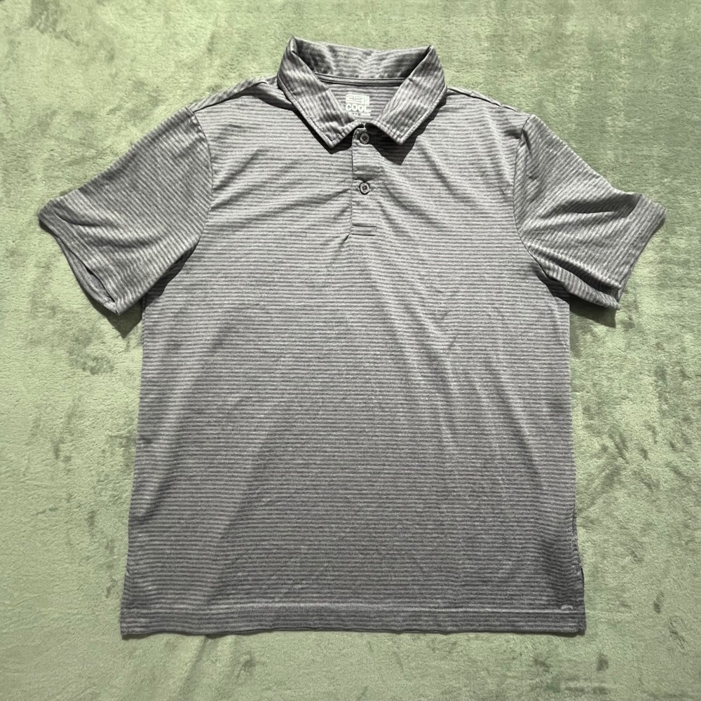 32 Degrees Cool Polo Shirt Mens L Purple Striped Performance Active Stretch